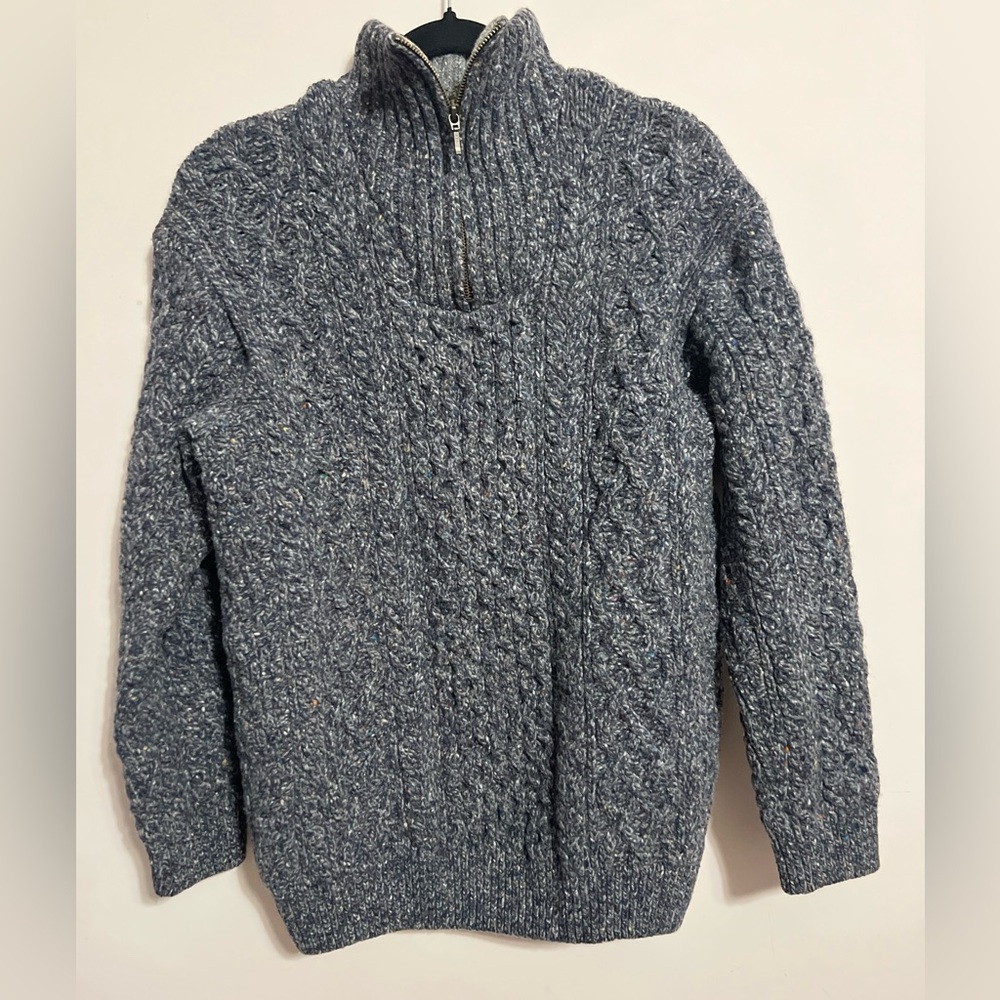 Irelandseye Gray Wool Cashmere Knit Sweater